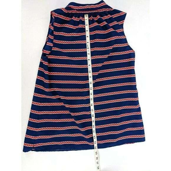 Macbeth Collection Americana Red White Blue Top Shirt Sleeveless V neck Nautical - Picture 9 of 10